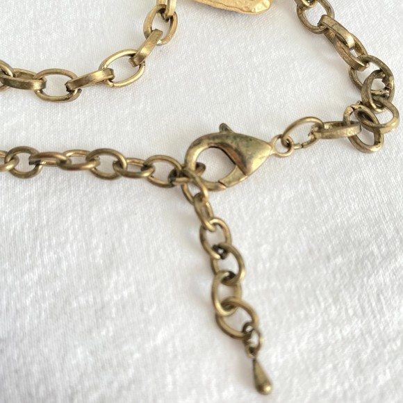 Multi Media Chain Opera Necklace Brass Tone Chains With Beads & Rhinestones - Picture 7 of 7